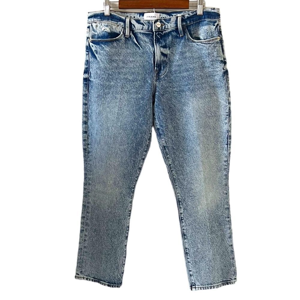 Frame NEW Le High Straight Acid Wash Jeans Size 32